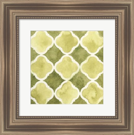 Framed Watercolor Tile IV Print