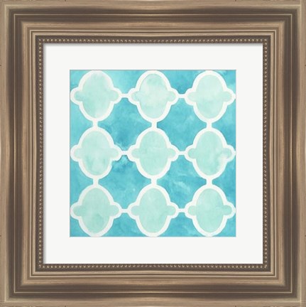 Framed Watercolor Tile VI Print