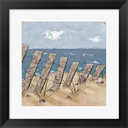 Framed Beach Scene Triptych II Print