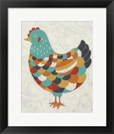 Framed Country Chickens II Print