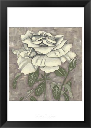 Framed Silver Rose I Print