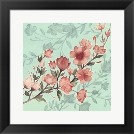 Framed Cherry Blossom Shadows I Print