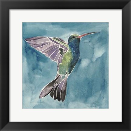 Framed Watercolor Hummingbird I Print