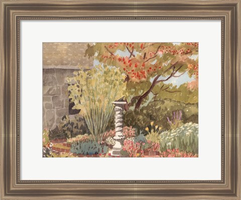 Framed Watercolor Garden I Print