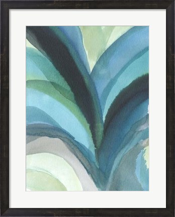 Framed Big Blue Leaf I Print