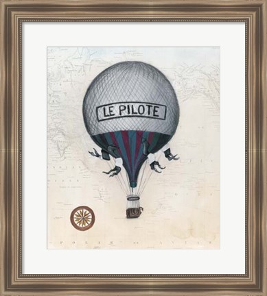 Framed Vintage Hot Air Balloons II Print