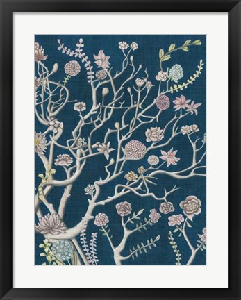 Framed Indigo Night Chinoiserie II Print