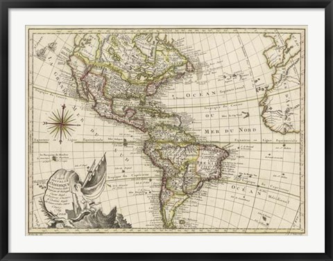 Framed New Map of America, 1769 Print