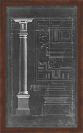 Framed Doric Order Blueprint Print