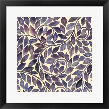 Framed Amethyst Swirls I Print