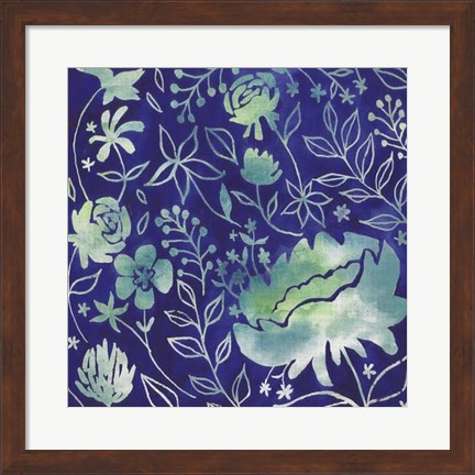 Framed Indigo Batik II Print