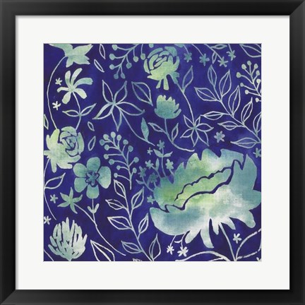 Framed Indigo Batik II Print