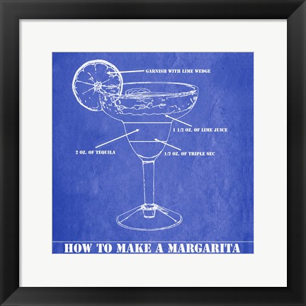 Framed How to Make a Margarita Print