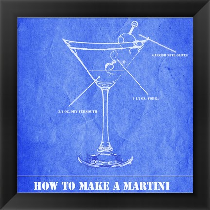 Framed How to Make a Martini Print