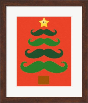 Framed Mustache Tree Print