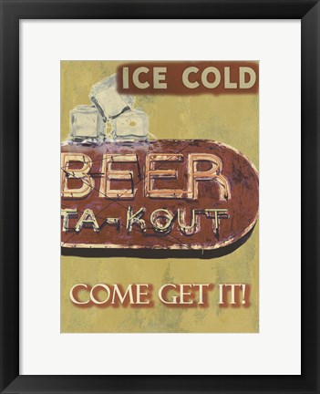 Framed Ice Cold Beer Print