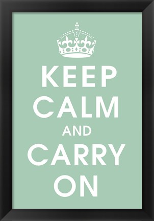 Framed Keep Calm Jade Print