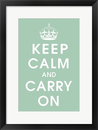 Framed Keep Calm Jade Print