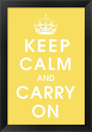 Framed Keep Calm Lemon Zest Print