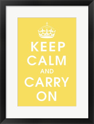 Framed Keep Calm Lemon Zest Print