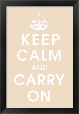 Framed Keep Calm Linen Print