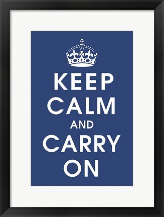 Framed Keep Calm Monaco Blue Print