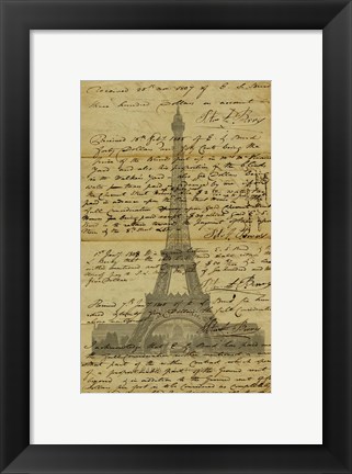 Framed Paris Letter Print