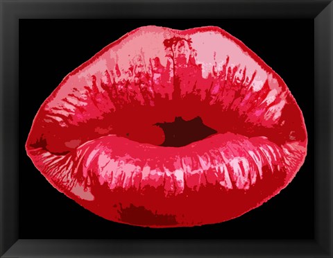 Framed Pop Art Lips Print