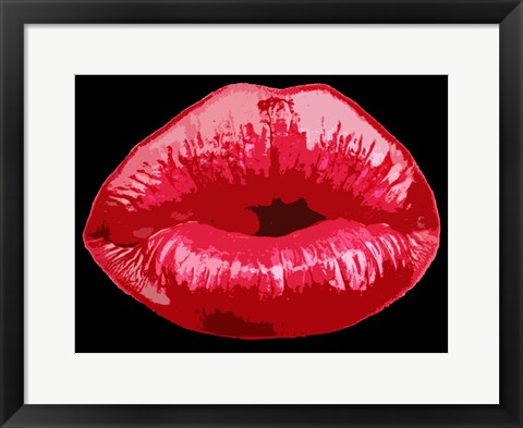 Framed Pop Art Lips Print