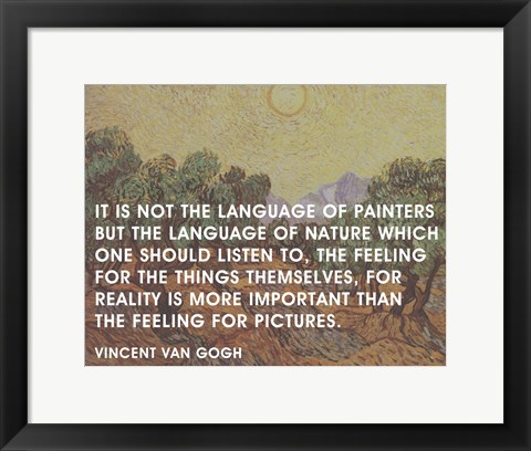 Framed Language of Painters - Van Gogh Quote Print