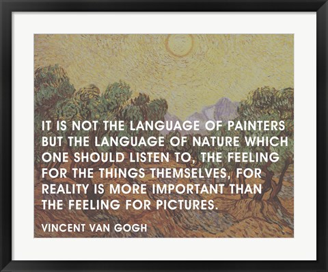 Framed Language of Painters - Van Gogh Quote Print