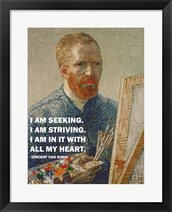 Framed Seeking -Van Gogh Quote Print