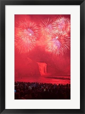 Framed Quebec, Montmorency Falls Park fireworks Print