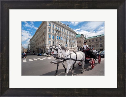 Framed Horse Drawn Carriage in Vienna Print