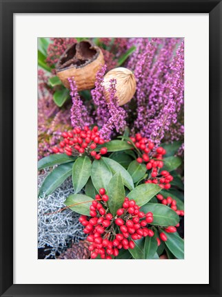 Framed Christmas Floral Decorations Print