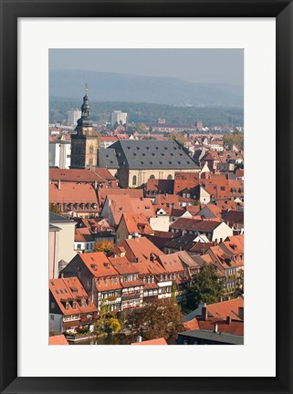 Framed Skyline of Bamberg, Germany Print