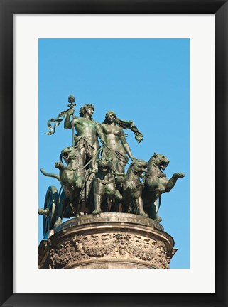 Framed Panther Quadriga Sculptur, Germany Print