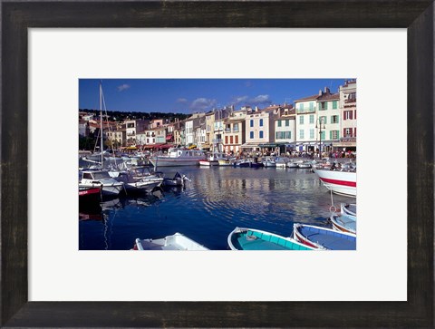 Framed Harbor View, Cassis, France Print