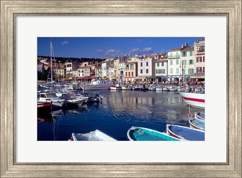 Framed Harbor View, Cassis, France Print