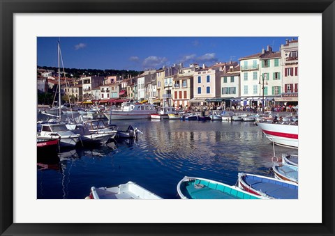 Framed Harbor View, Cassis, France Print