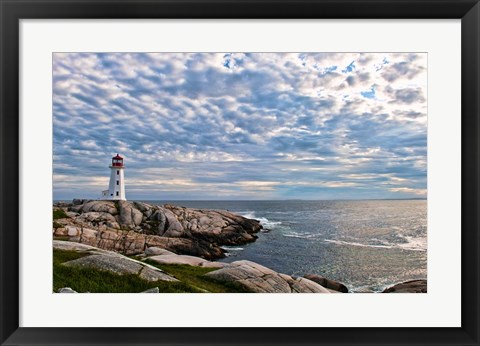 Framed Lighthouse in Peggys Cove, Nova Scotia Print