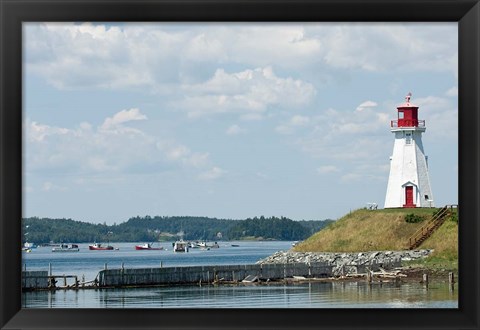 Framed Mulholland Lighthouse, New Brunswick Print