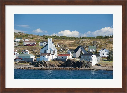 Framed Fishing Village in Labrador Print