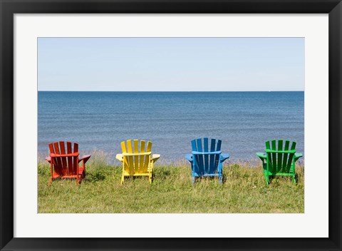 Framed Beach Chairs on Prince Edward Island Print