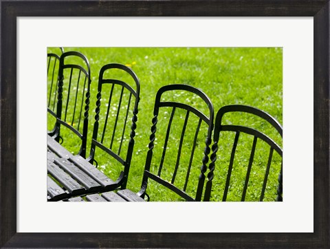 Framed Park Benches in Palace Gardens, Austria Print