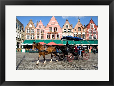 Framed Medieval Market Square, Belgium Print