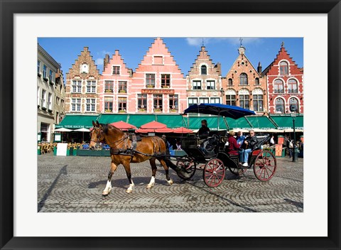 Framed Medieval Market Square, Belgium Print