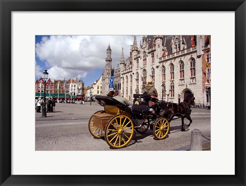 Framed Horsedrawn Carriage Ride, Belgium Print