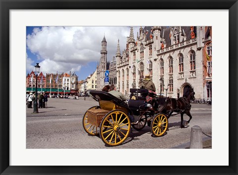 Framed Horsedrawn Carriage Ride, Belgium Print