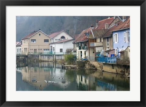 Framed Doubs River Valley, Canal Town, France Print